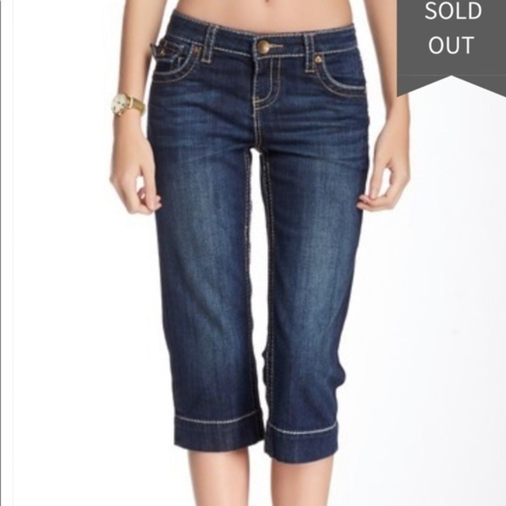 KUT from the Kloth Natalie Crop Jeans Dark Wash Mid-Rise‎ Stretch Denim - Size 8